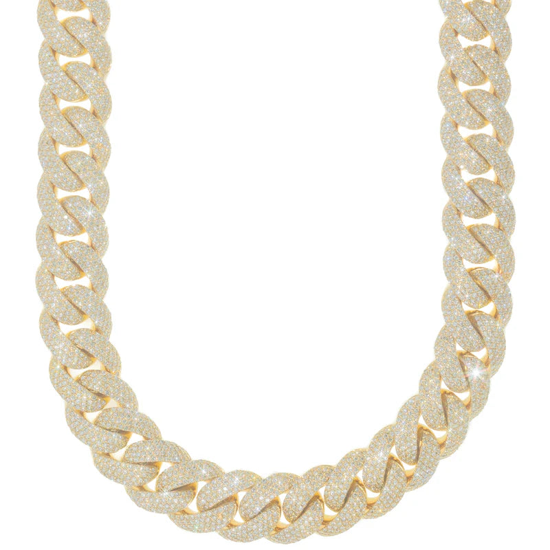 Cuban Link Chain - 10K Gold - Rose Gold 548.60 gr - DIA 58.45 Ct - 22" inches
