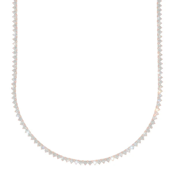 Rose Gold Tennis Chain - 14K Gold - DIA16.50CT - 23.90G - 25" inches