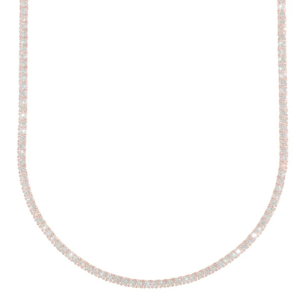 Rose Gold Tennis Chain - 14K Gold - DIA15.00CT - 31.40G - 21" inches