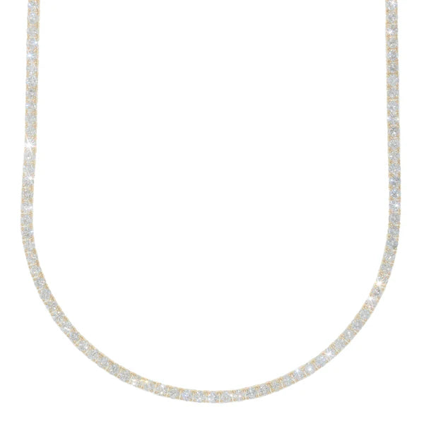 Yellow Gold Tennis Chain - 14K Gold - DIA18.61CT - 26.20G - 20" inches