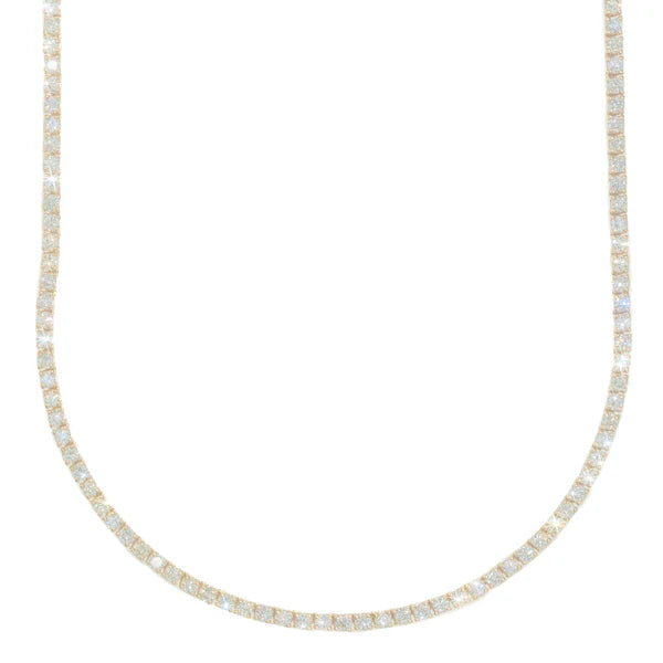 Yellow Gold Tennis Chain - 14K Gold - DIA15.30CT - 24.80G - 22" inches