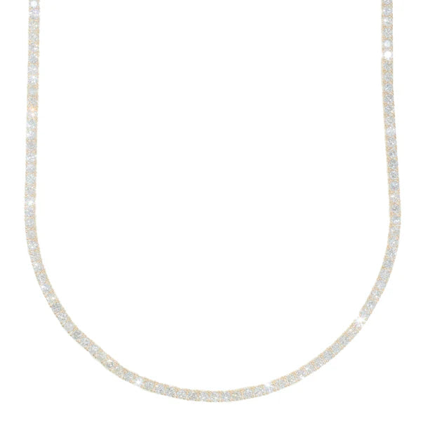 Yellow Gold Tennis Chain - 14K Gold - DIA14.02CT - 22.50G - 20" inches