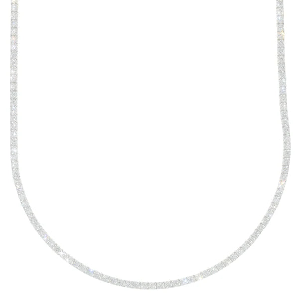 White Gold Tennis Chain - 14K Gold - DIA10.00CT - 28.00G - 21" inches