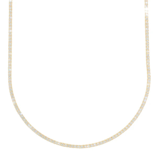 Yellow Gold Tennis Chain - 14K Gold - DIA6.32CT - 18.80G - 22" inches