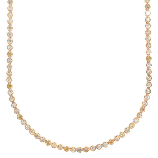 Yellow Gold Tennis Chain With Color Diamond's - 14K Gold - DIA 10.94 Ct - 28.10G - 20" inches (Copy)
