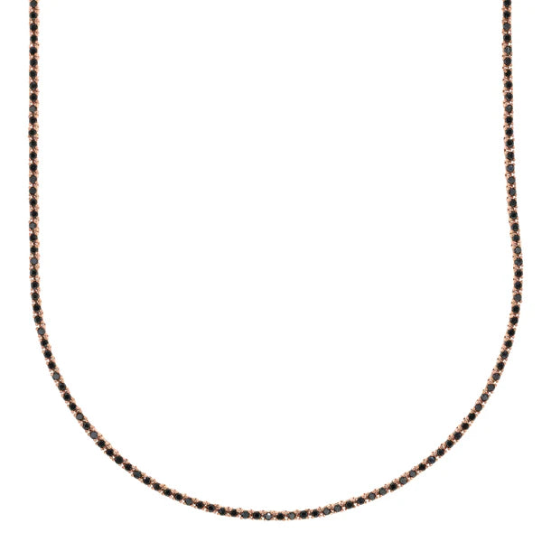 Rose Gold Tennis Chain With Black Diamond's - 14K Gold - DIA 4.47ct - 16.80G - 20" inches (Copy)