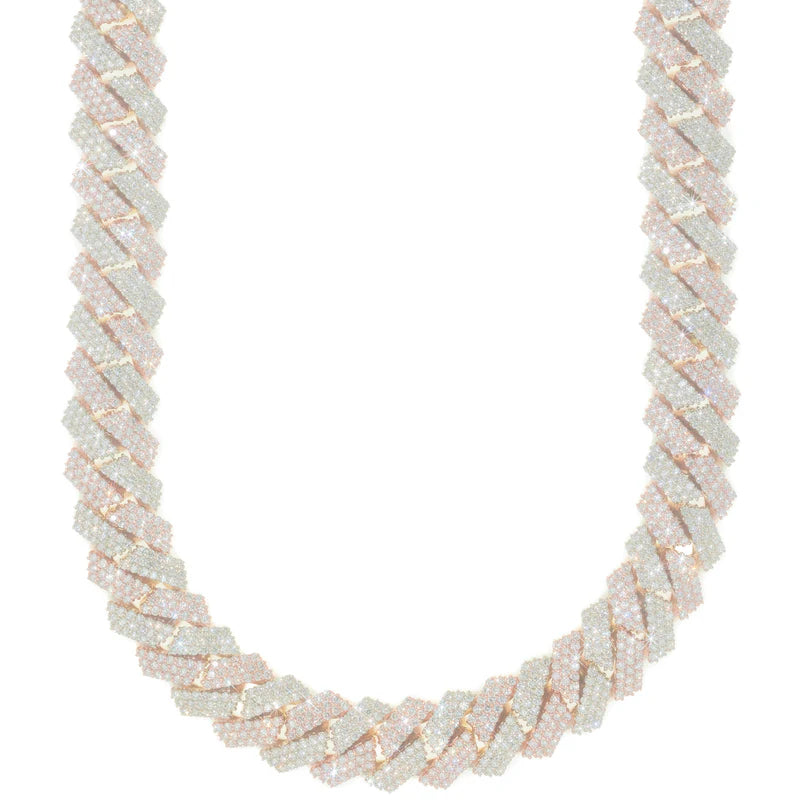Cuban Link Chain - 10K Gold - Rose/White Gold 501.70 gr - DIA 45.0 Ct - 22" inches