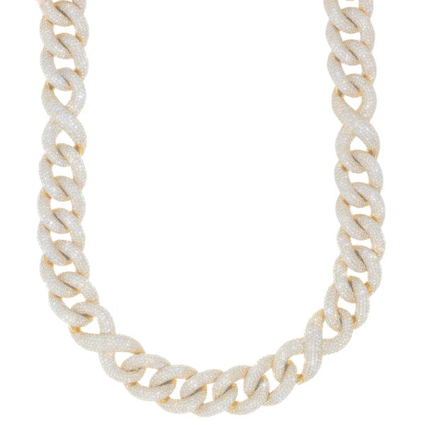 Woman's Infinity/Cuban Link Chain - 14K Gold - Yellow Gold - DIA 52.78CT - 391.60G - 17" inches