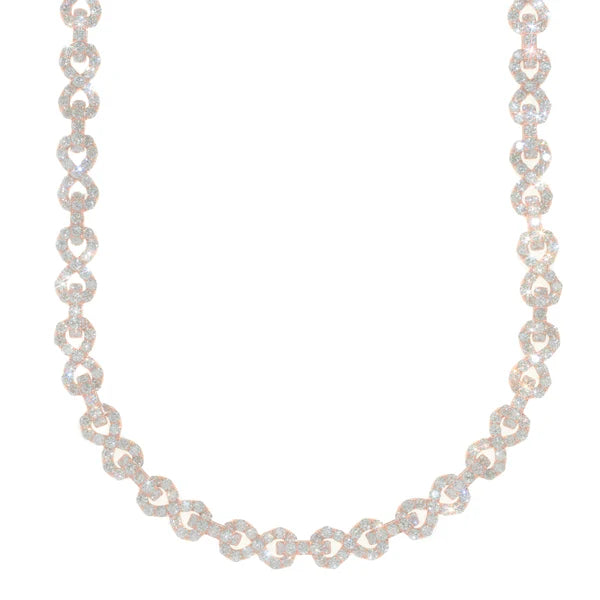 Woman's Infinity Neckless - 14K Gold - White Gold - DIA 31.43CT - 98.70G - 18" inches