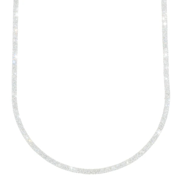 Woman's Tennis Chain - 14K Gold - White Gold - DIA 14.48CT - 22.10G - 17" inches