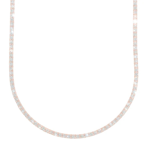 Woman's Tennis Chain - 14K Gold - Rose Gold - 17" inches