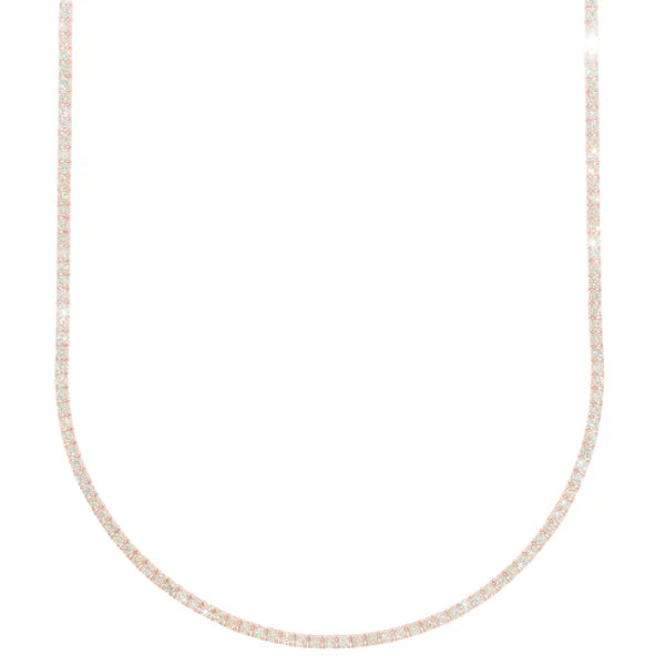 Woman's Tennis Chain - 14K Gold - Rose Gold - 18" inches