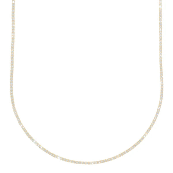 Woman's Tennis Chain - 14K Gold - Yellow Gold - 16" inches