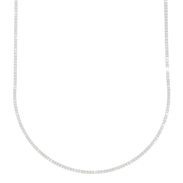 Woman's Tennis Chain - 14K Gold - White Gold - 16" inches
