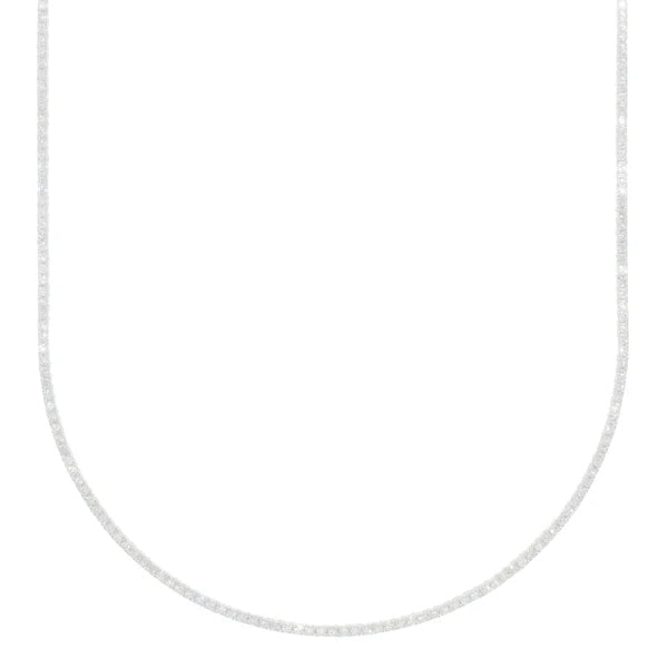 Woman's Tennis Chain - 14K Gold - White Gold - 17" inches