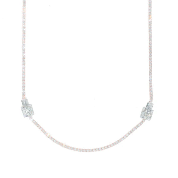 Woman's Tennis Chain - 14K Gold - Rose Gold - 16" inches
