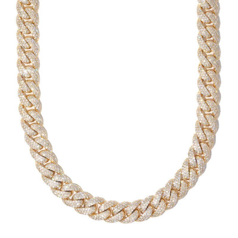 Cuban Link Chain - 10K Gold - Yellow Gold 326.80G - DIA 49.13Ct - 22" inches