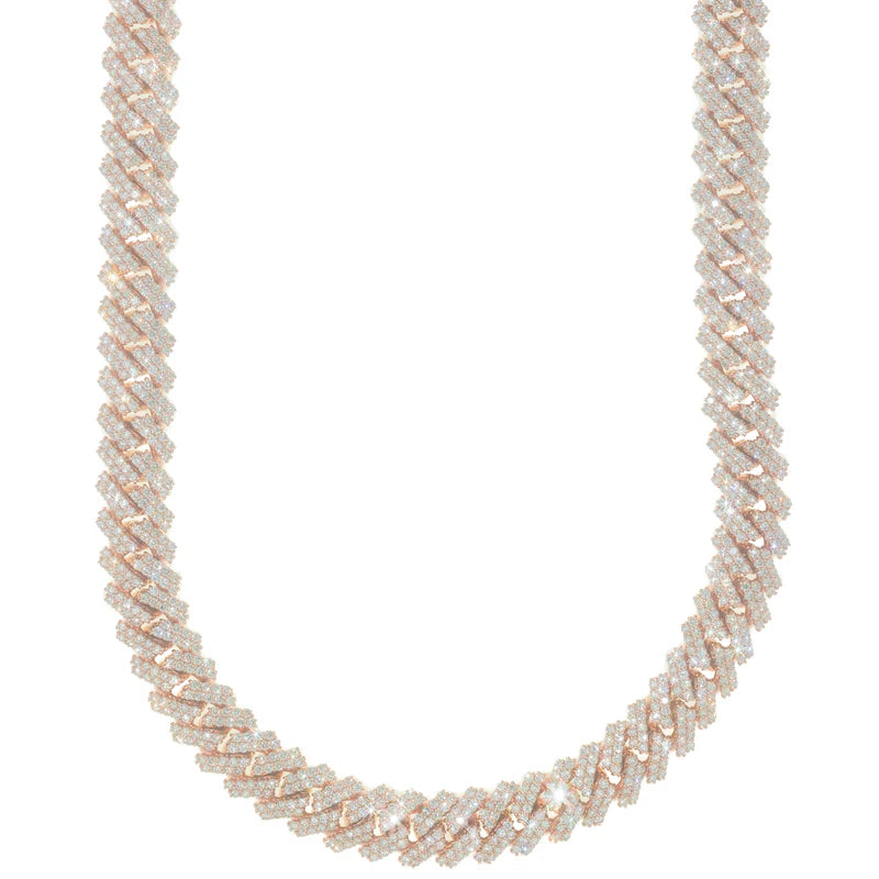 Cuban Link Chain - 10K Gold - Rose Gold 359.40 G - DIA 38.80CT - 22" inches