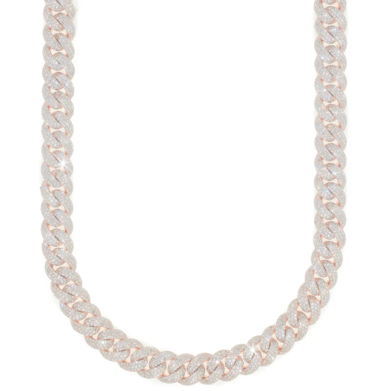 Cuban Link Chain - 10K Gold - Rose Gold 188.80G - DIA 35.16CT - 22" inches