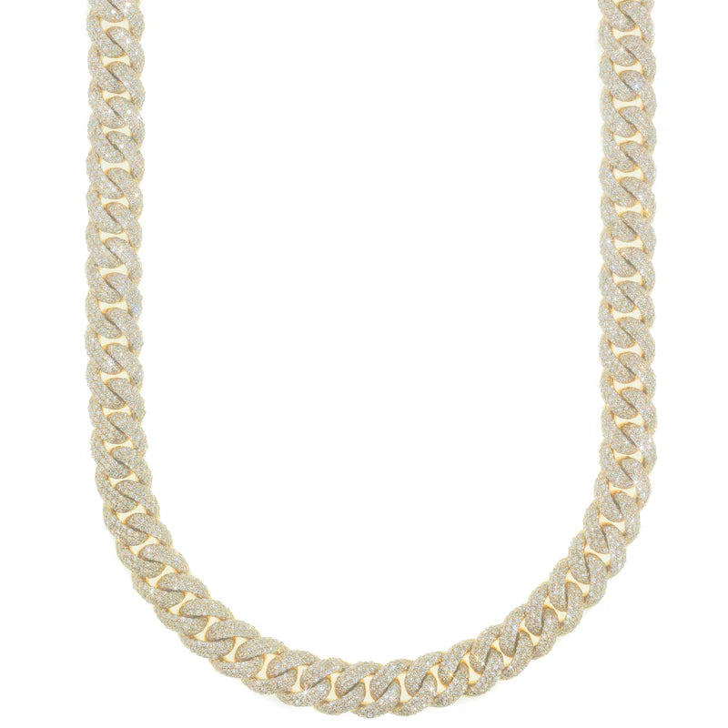 Cuban Link Chain - 10K Gold - Yellow Gold 192G - DIA 22.88CT - 22" inches