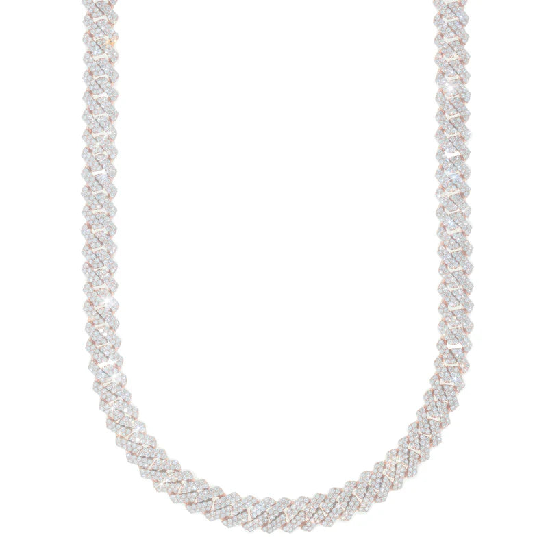 Cuban Link Chain - 10K Gold - Rose Gold 184.10G - DIA 26.98CT - 23" inches