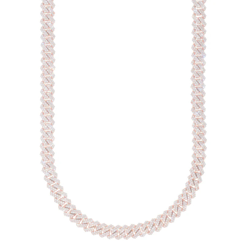 Cuban Link Chain - 10K Gold - Rose Gold 149.9 G - DIA 18.20 ct - 22" inches