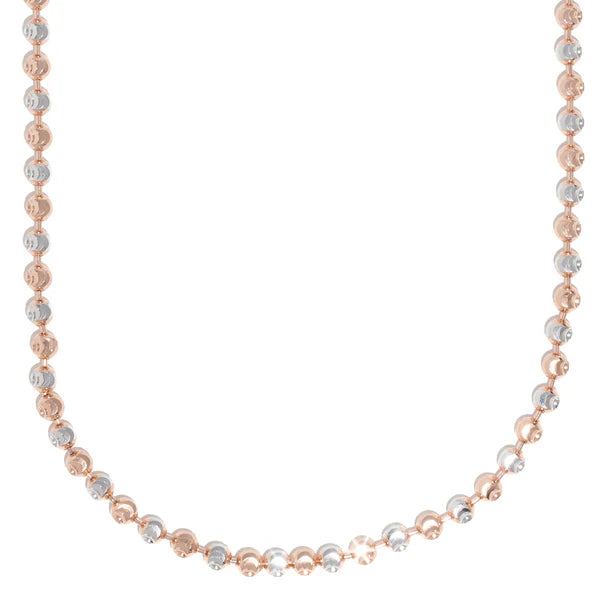 Moon Cut Chain - 14K Solid Gold - White/Rose Gold - 12.5-41.8 G - 18-26" inches