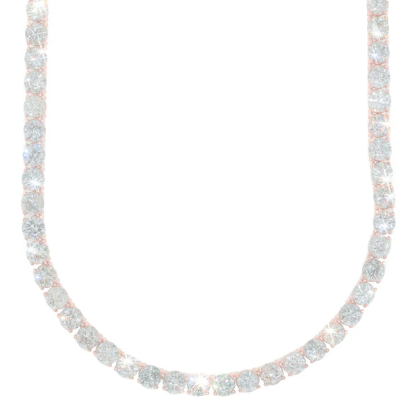 Rose Gold Tennis Chain - 14K Gold - DIA 89.15CT - 67G - 22" inches