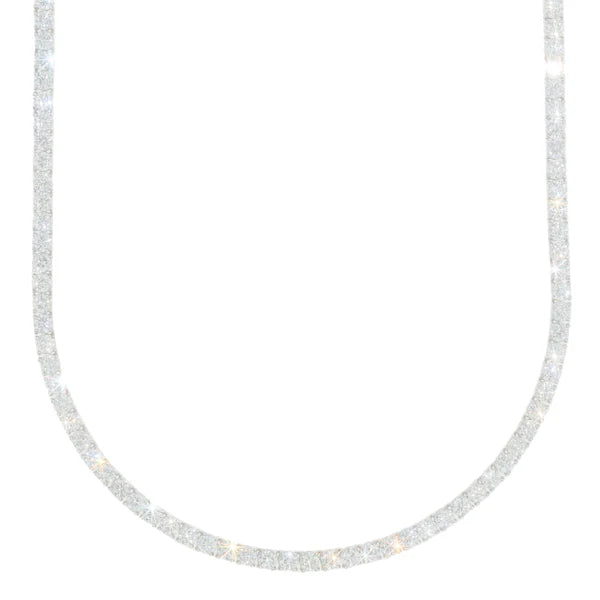 White Gold Emerald Tennis Chain - 14K Gold - DIA27.76CT - 36.7G - 22" inches