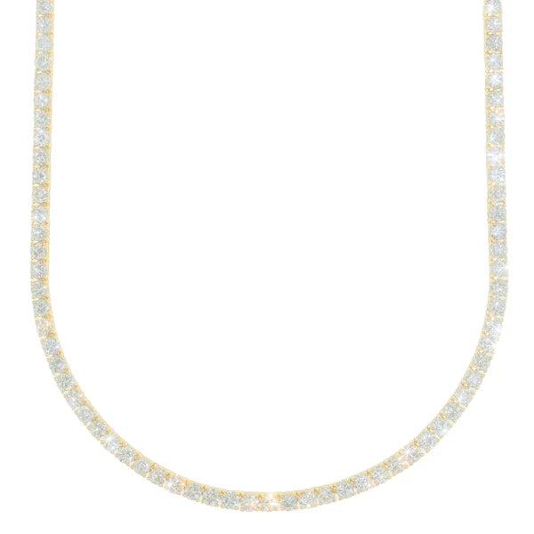 Yellow Gold Tennis Chain - 14K Gold - DIA28.52CT - 52.60G - 20" inches