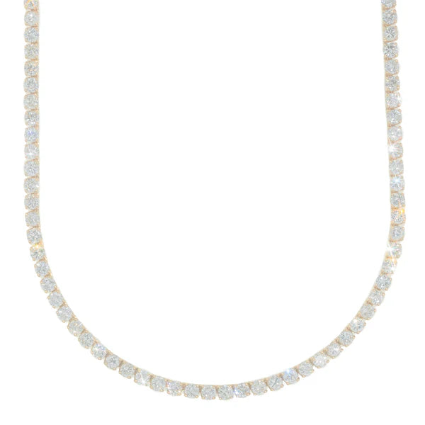 Yellow Gold Tennis Chain - 14K Gold - DIA29.38CT - 36.10G - 20" inches