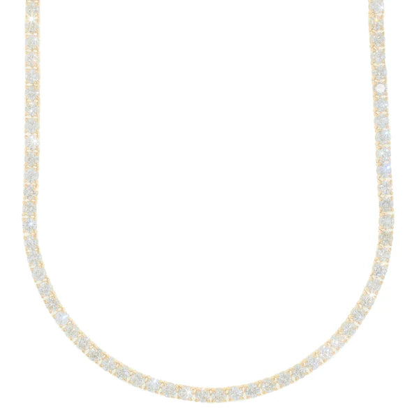 Yellow Gold Tennis Chain - 14K Gold - DIA28.66CT - 43.50G - 20" inches