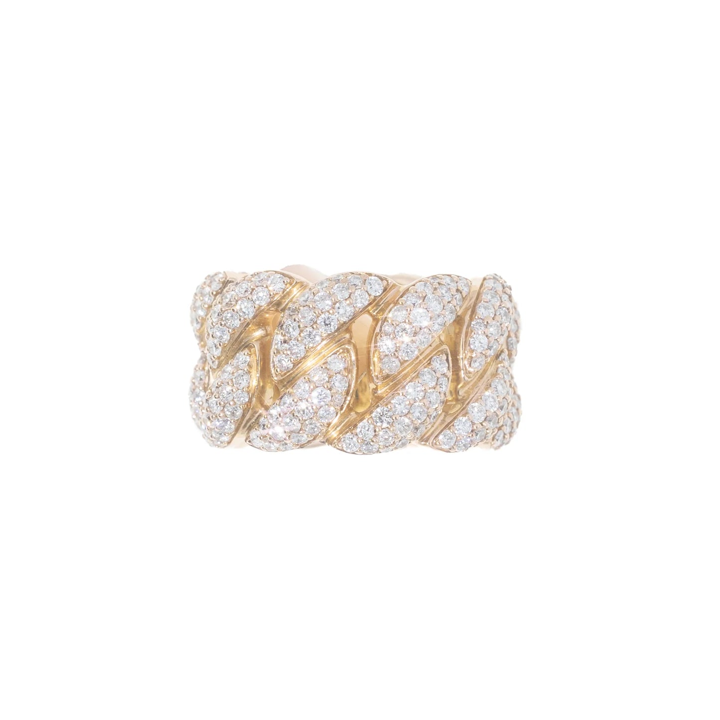 Cuban Link Ring - 14K - Rose Gold 17.2g - D 4.50 CT