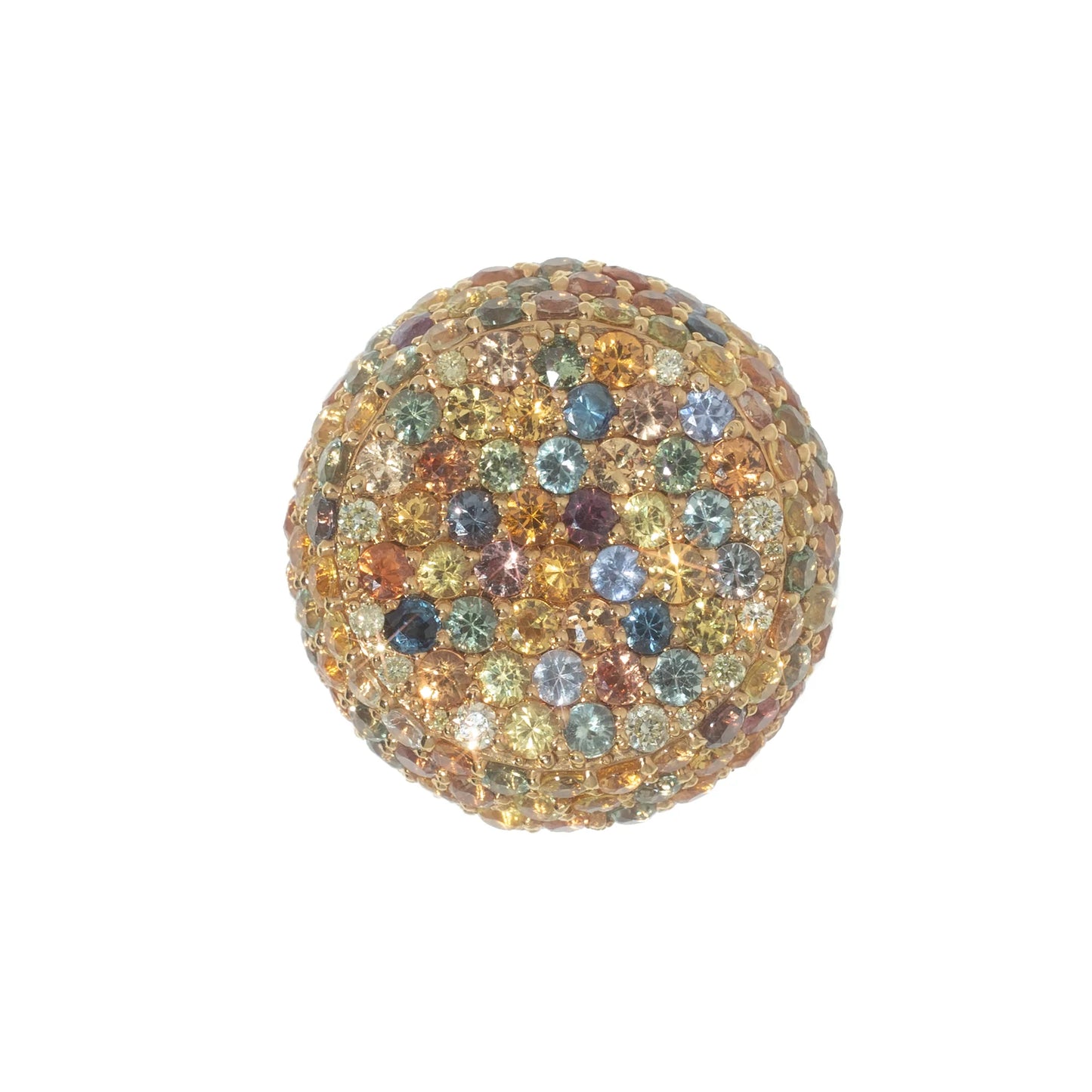 Ring With Color Diamonds – 14K – Yellow Gold 25.60 g – D 24.72 CT