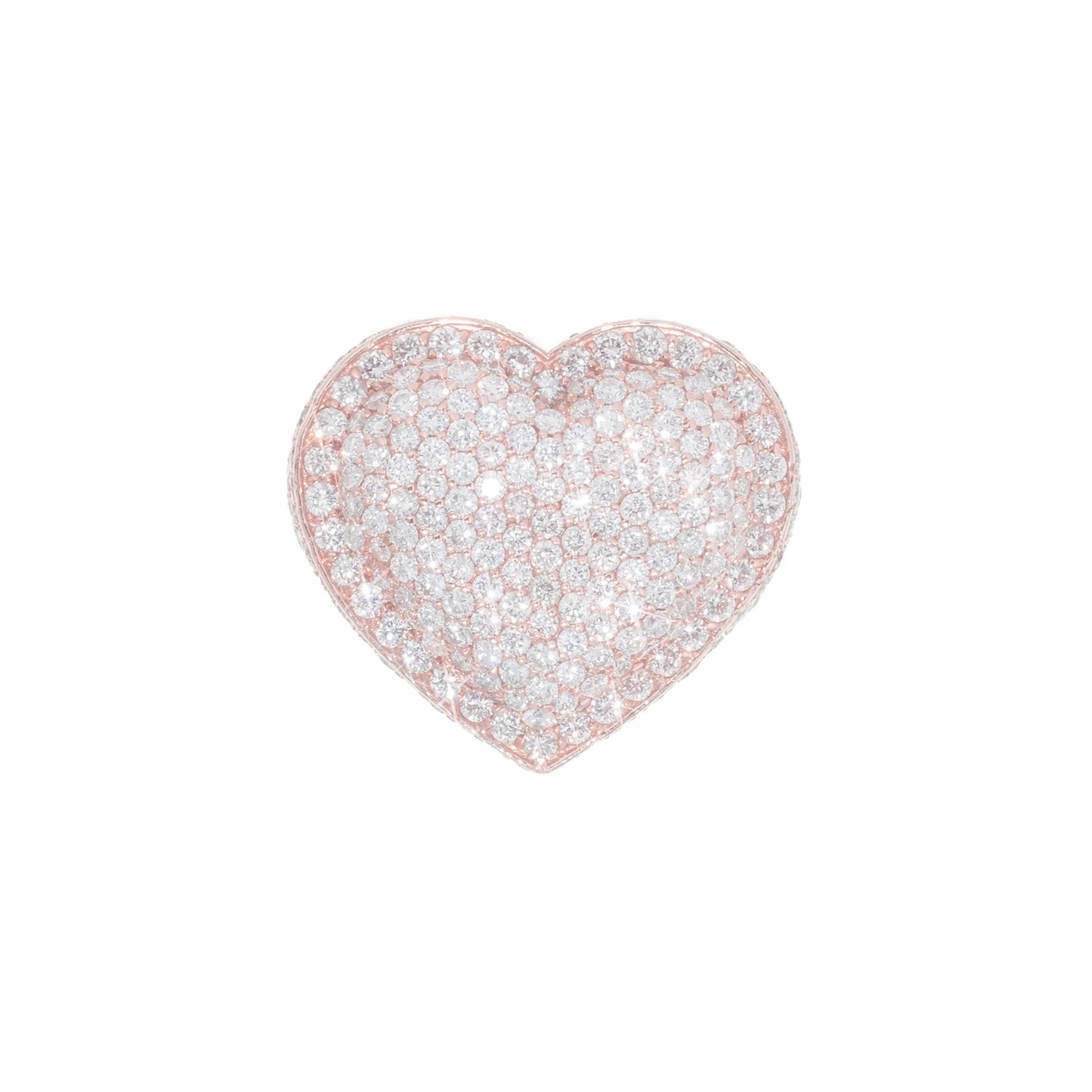 Heart Ring - 14K - Rose Gold 31.70g - D 5.54 CT