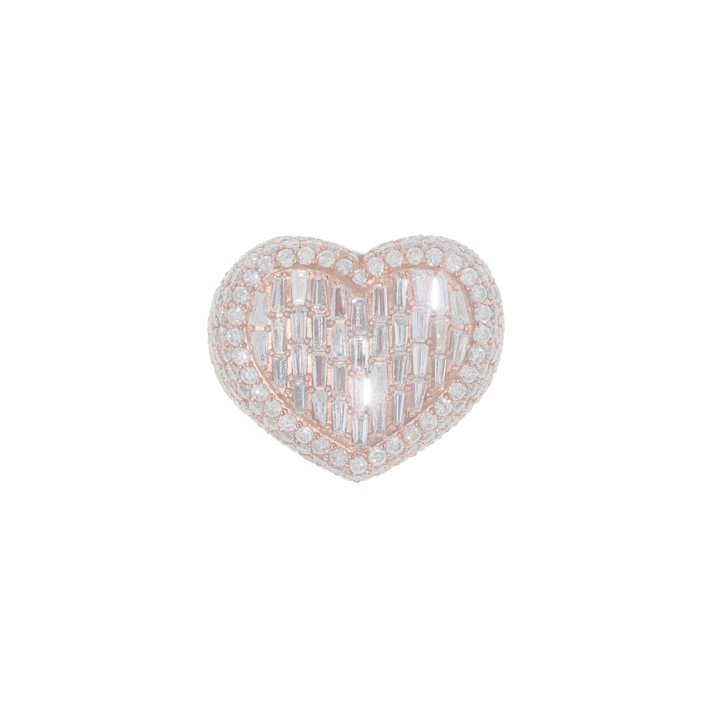 Heart Ring With Emeralds - 10K - Rose Gold 9.79g - D 3.89 CT