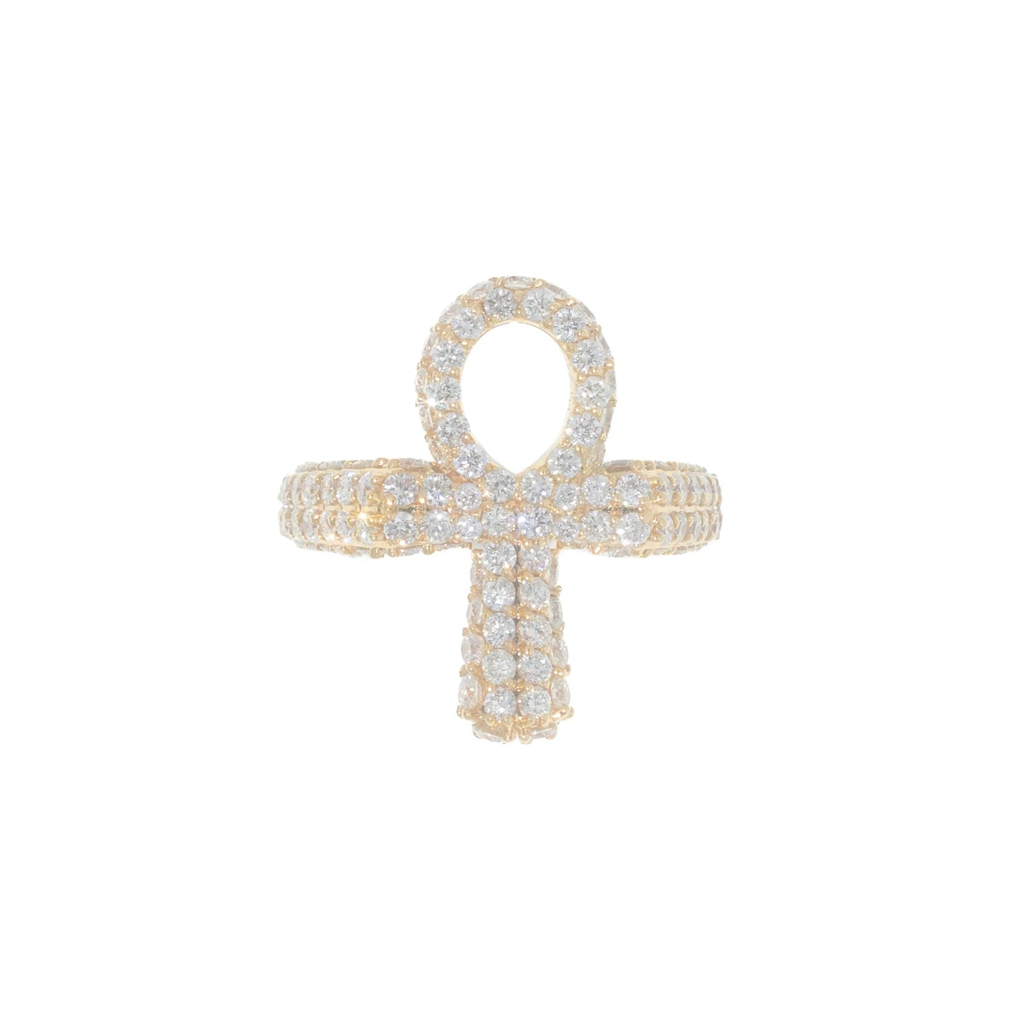 Cross Ring - 14K - Yellow Gold 8.90g - D 4.23 CT