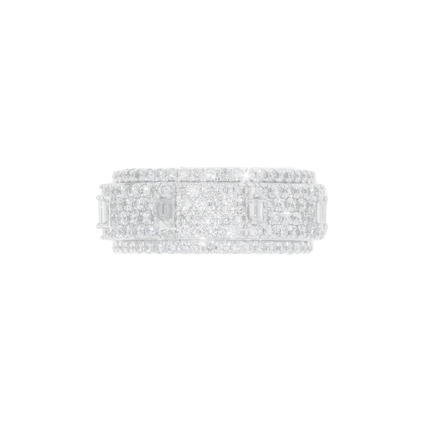 Ring With Diamonds – 14K – White Gold 14.40 g – D 5.35 CT