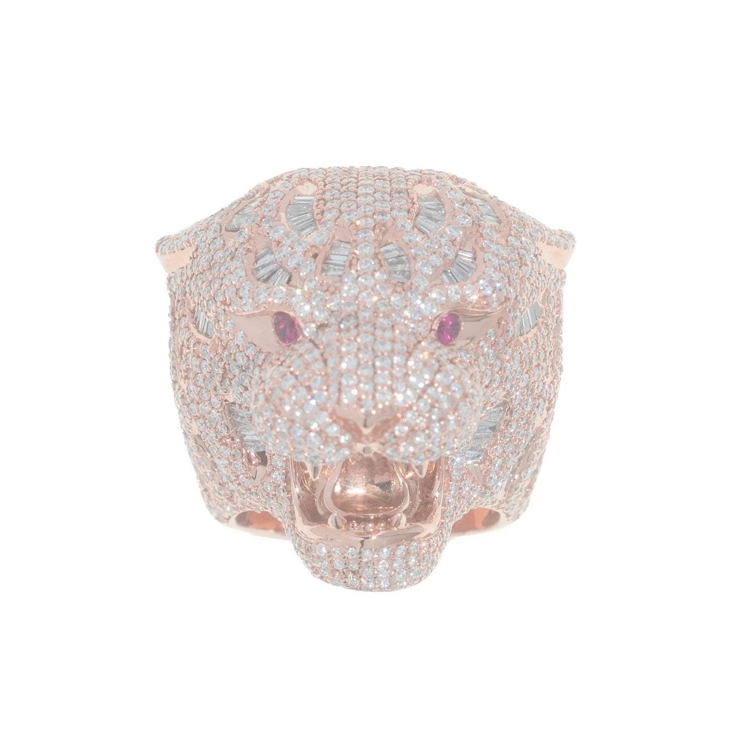 Tiger Ring – 14K – Rose Gold 41.0g – D 8.05 CT