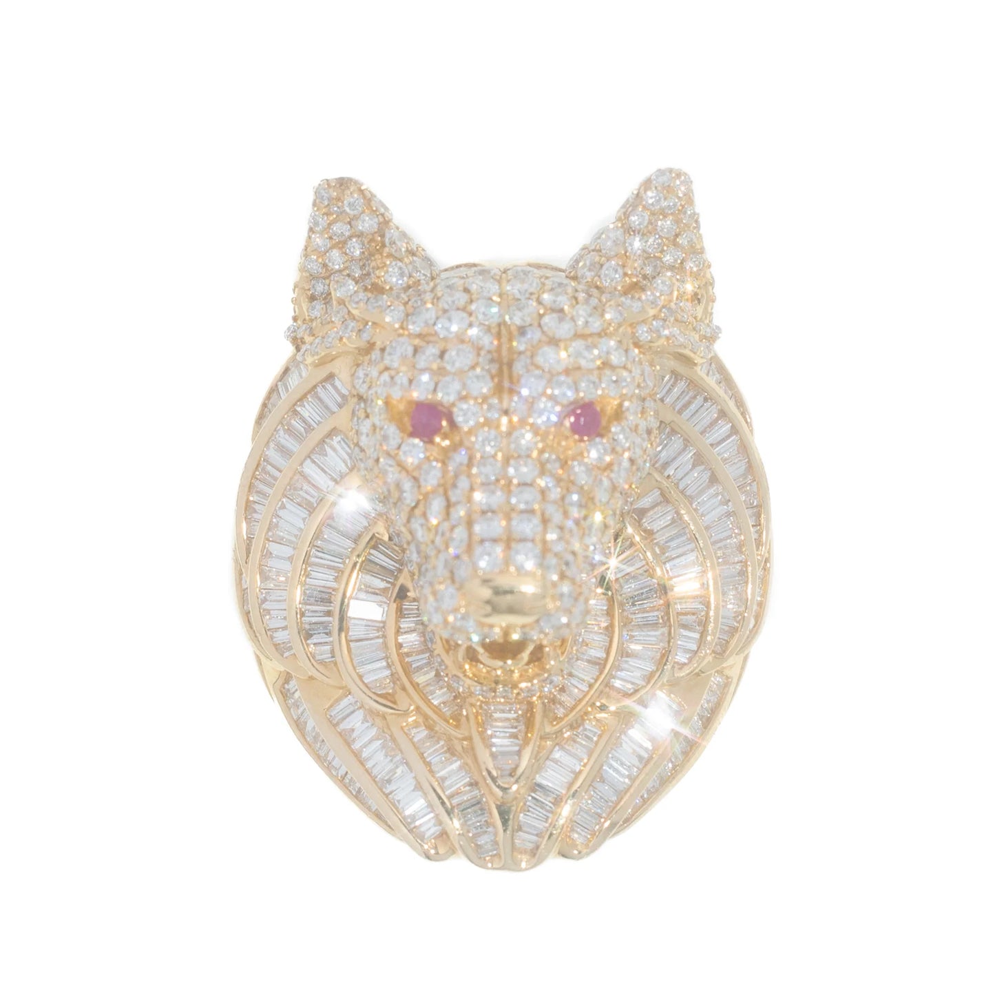 Wolf Ring – 14K – Yellow Gold 29.80g – D 8.80 CT
