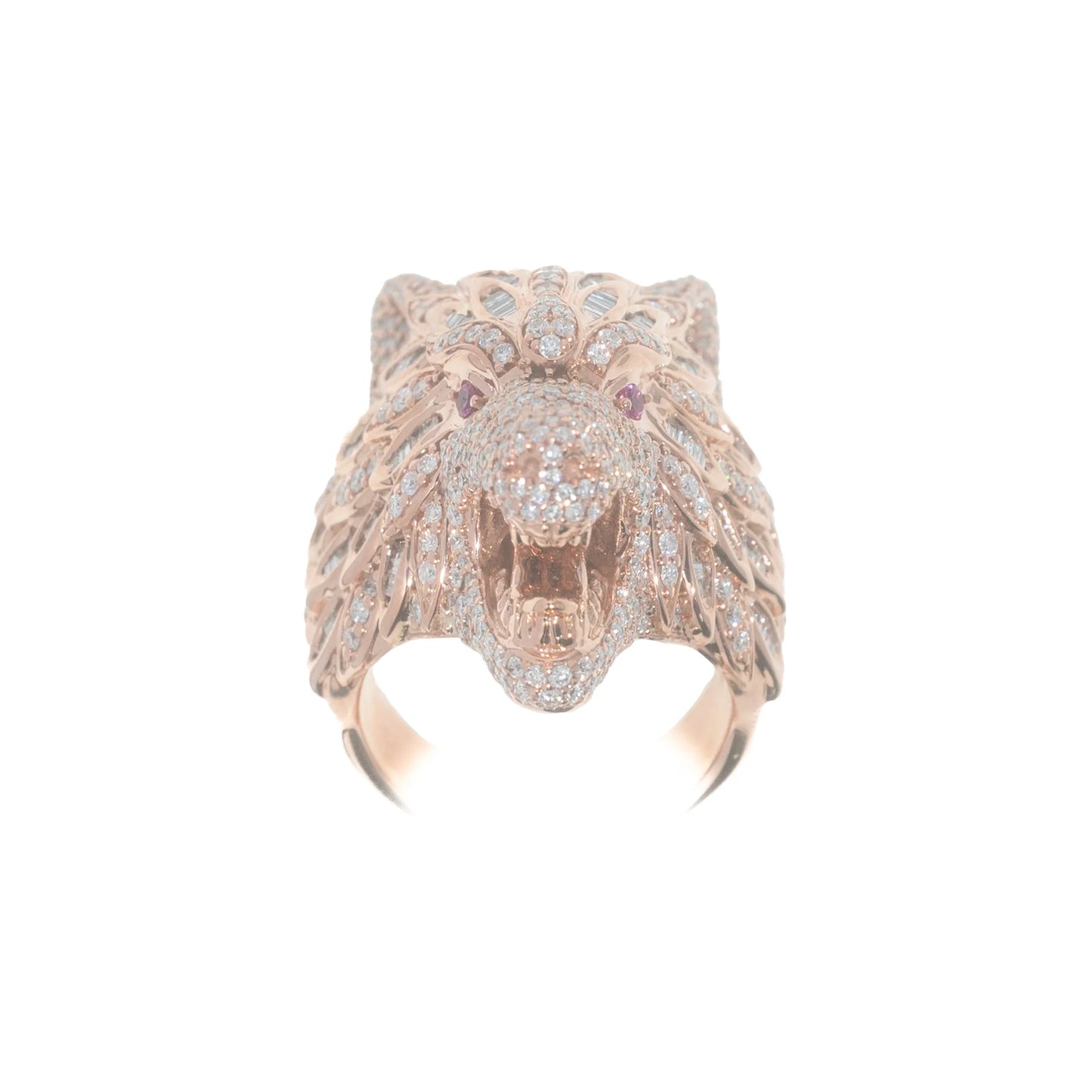 Wolf Ring – 14K – Rose Gold 44 g – D 3.55 CT