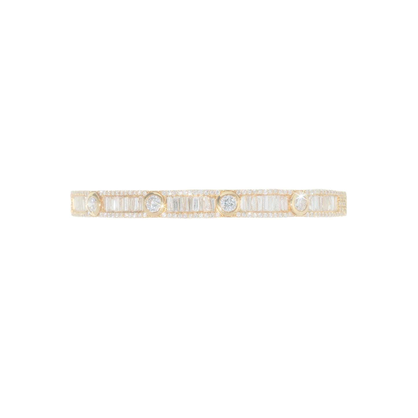 Bangle With Diamond's & Baguette's - 18K - Yellow Gold 18.7g - D 3.37 CT