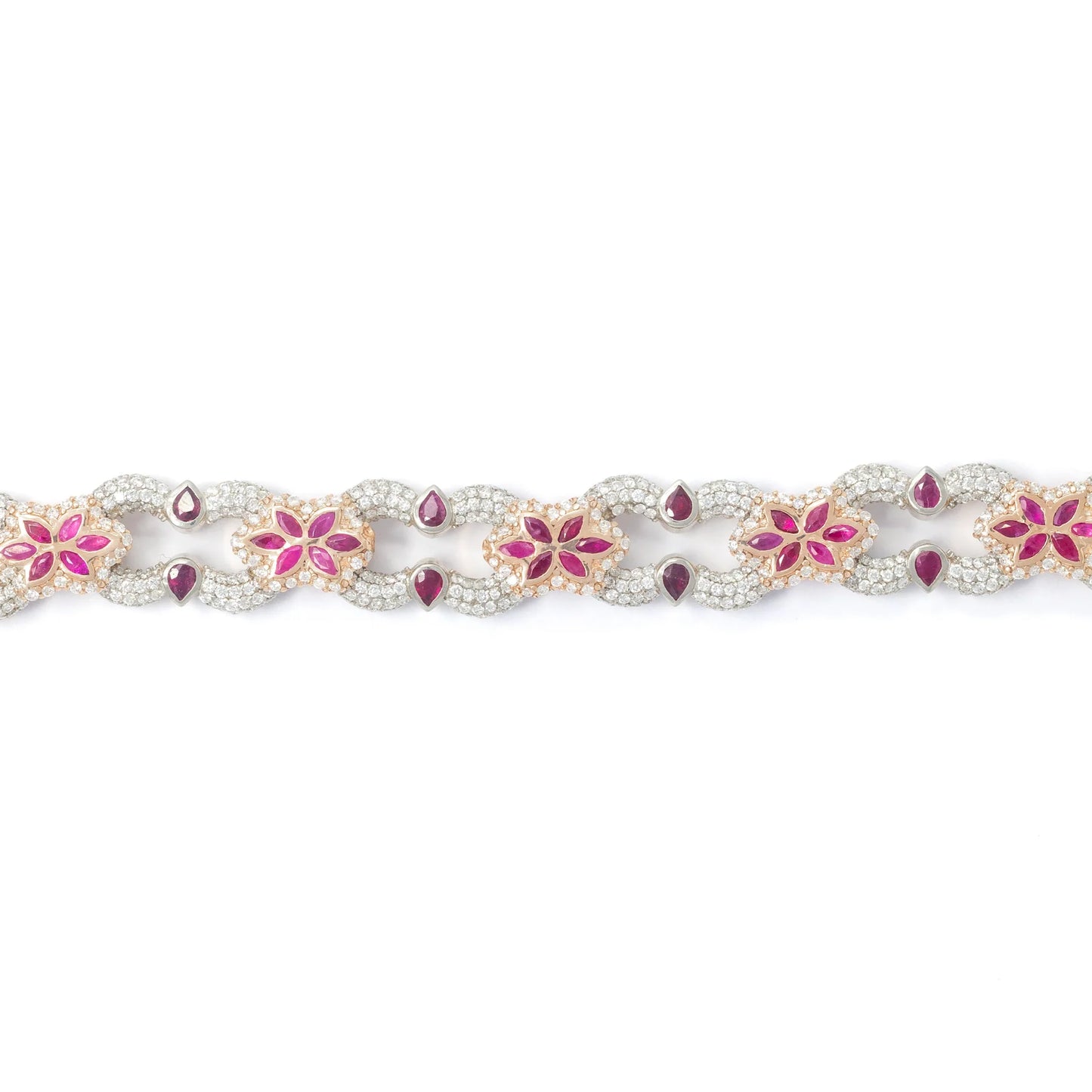 Infinity Bracelet With Diamonds - 10K - Rose Gold 58.70 g - D 14.18 ct - 8 inches