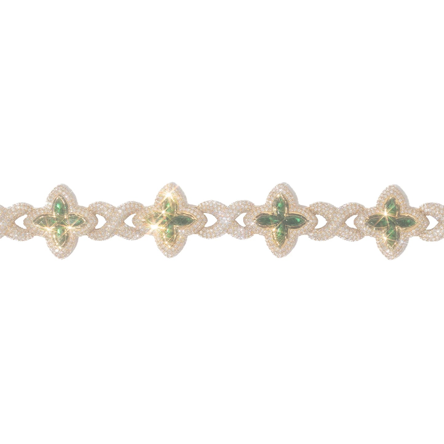 Infinity Link Bracelet - 10K - Yellow Gold 50g - D 21.50 CT - 8 inches