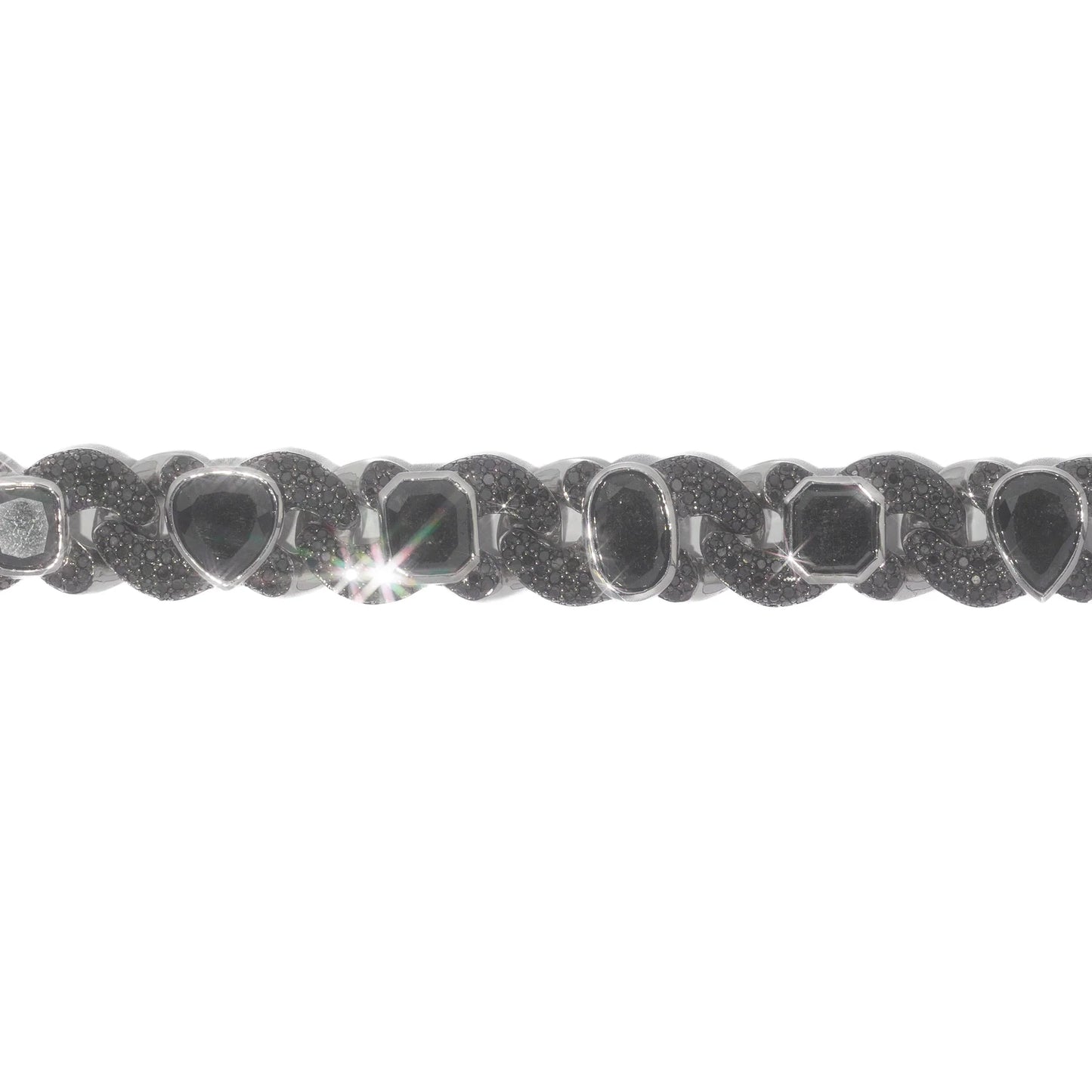 Bracelet With Black Diamonds - 10K - White Gold 77.7g - D 37.92 CTW - 7.5 inches