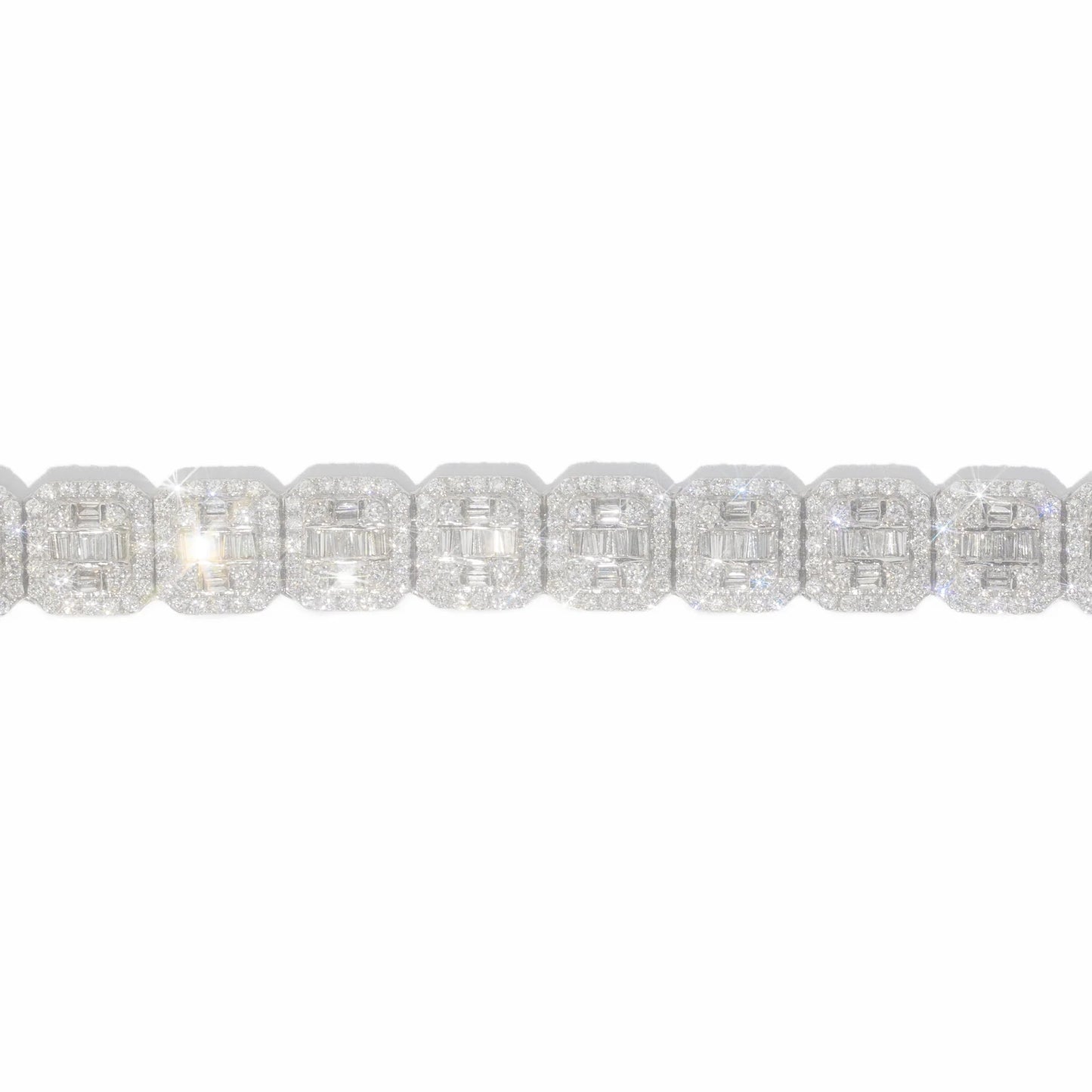 Baguette Diamond Bracelet - 14K - Yellow / White / Rose Gold 50.80g - D 9.37 CtW - 7.5 inches