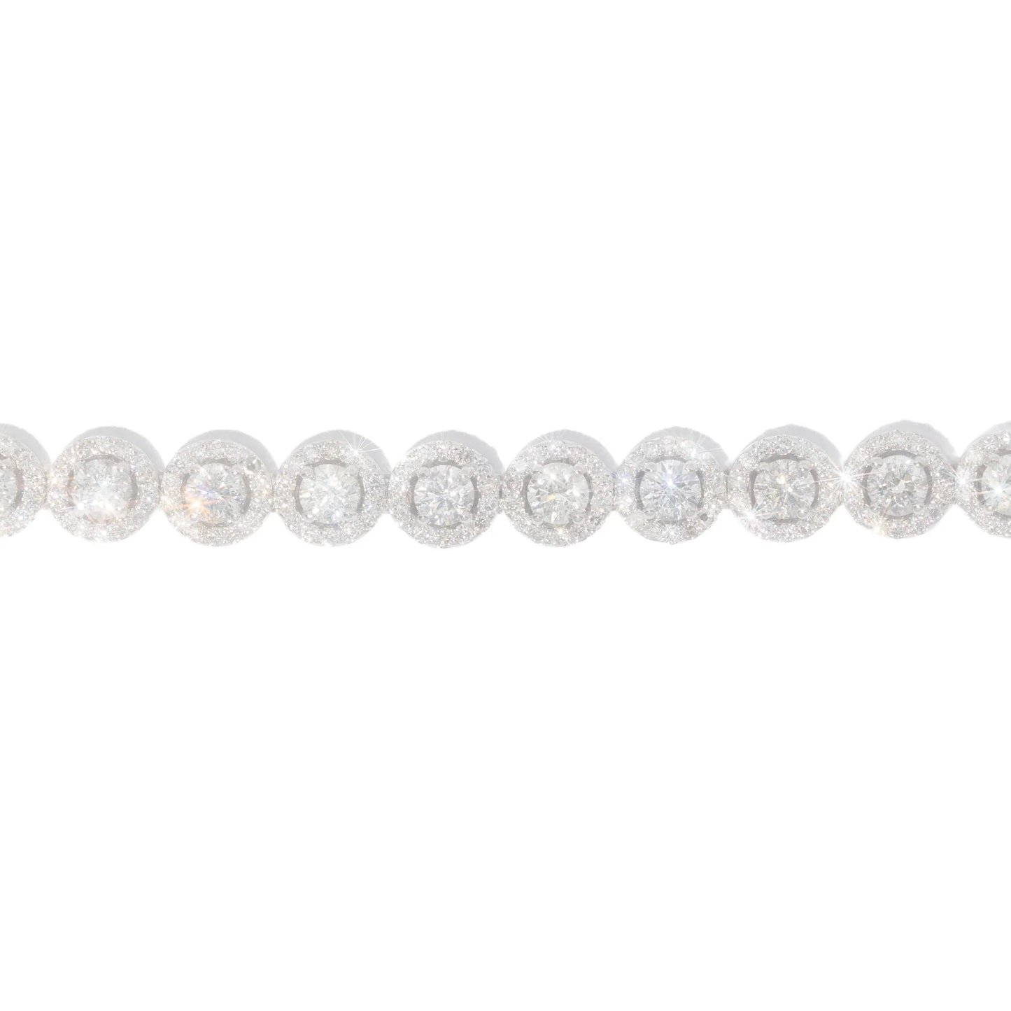 Tennis Bracelet With Round Diamonds – 14K – White Gold 21.50g – D 10.08 ct – 7.5 inches