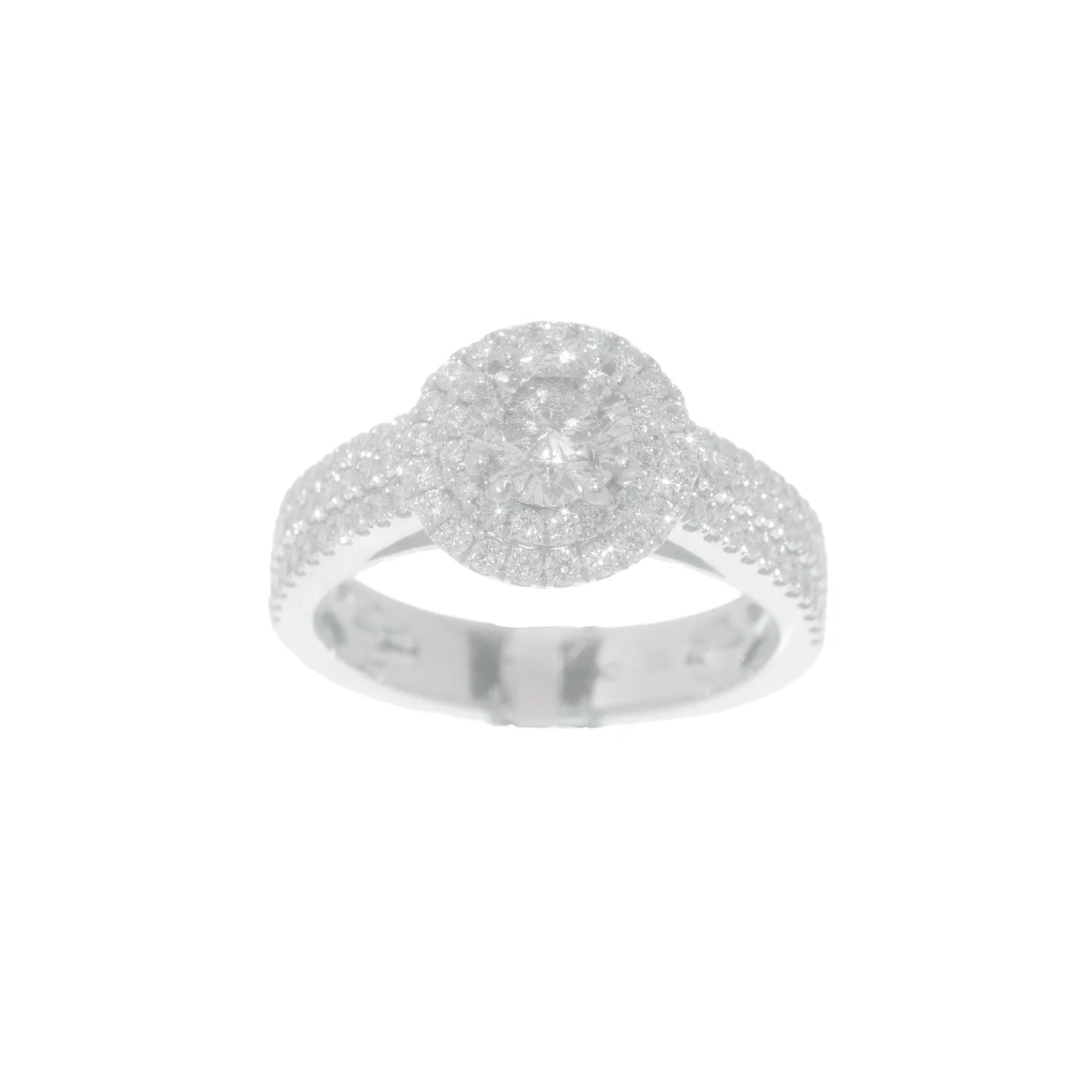 Engagement Ring – 18K – White Gold 5.70 g – D 0.68 CT / Center 0.73 CT