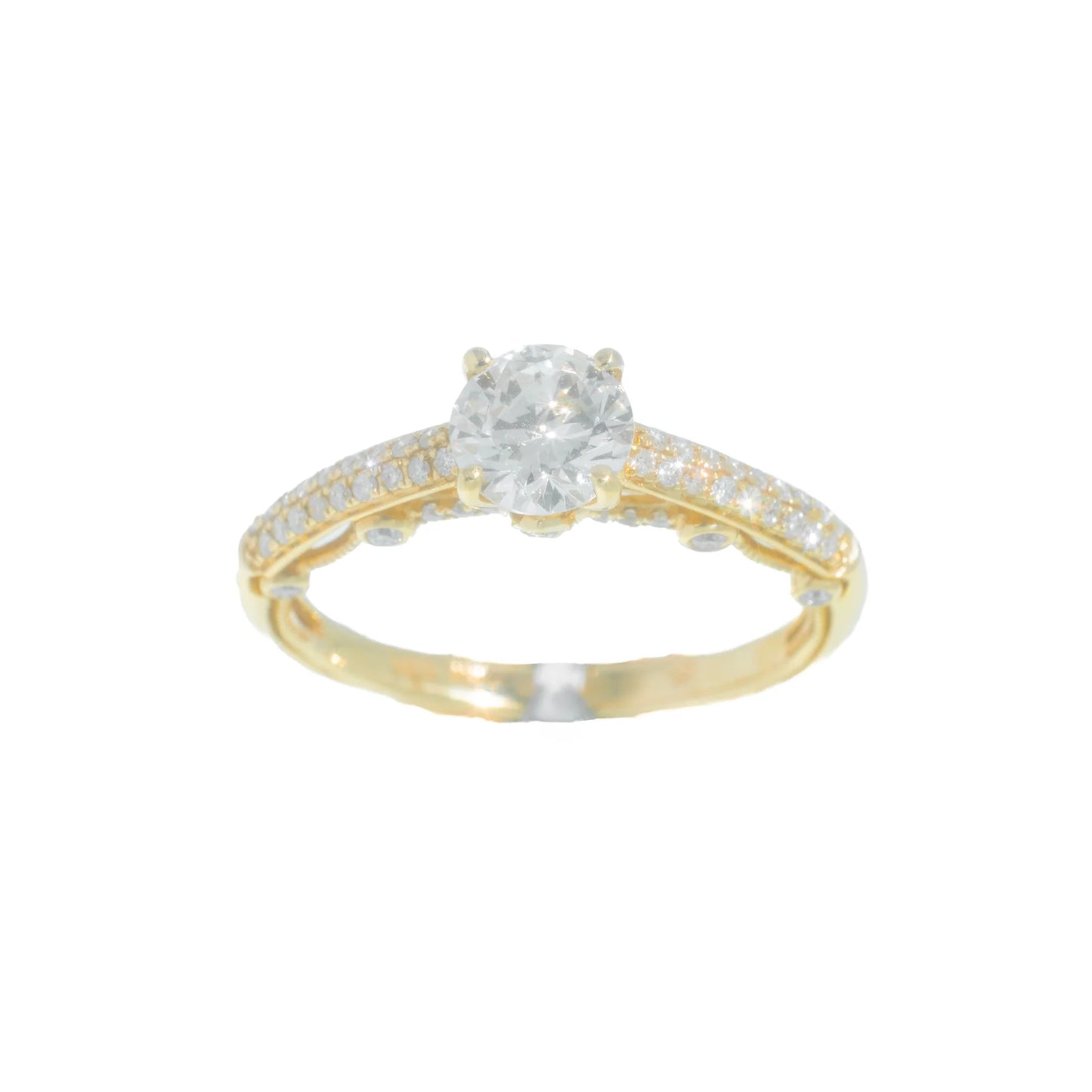 Engagement Ring – 14K – Yellow Gold 5.70 g – D 0.45 CT / Center 0.75 CT