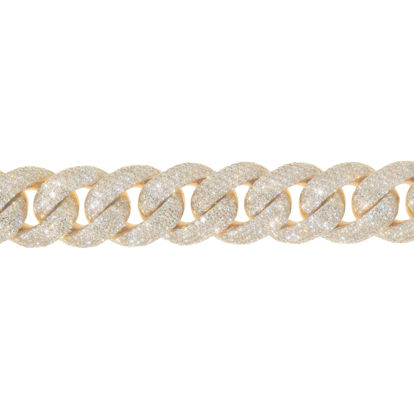 Cuban Link Bracelet - 14kt - Yellow Gold 236.2g - D 21.31ct - 8 inches